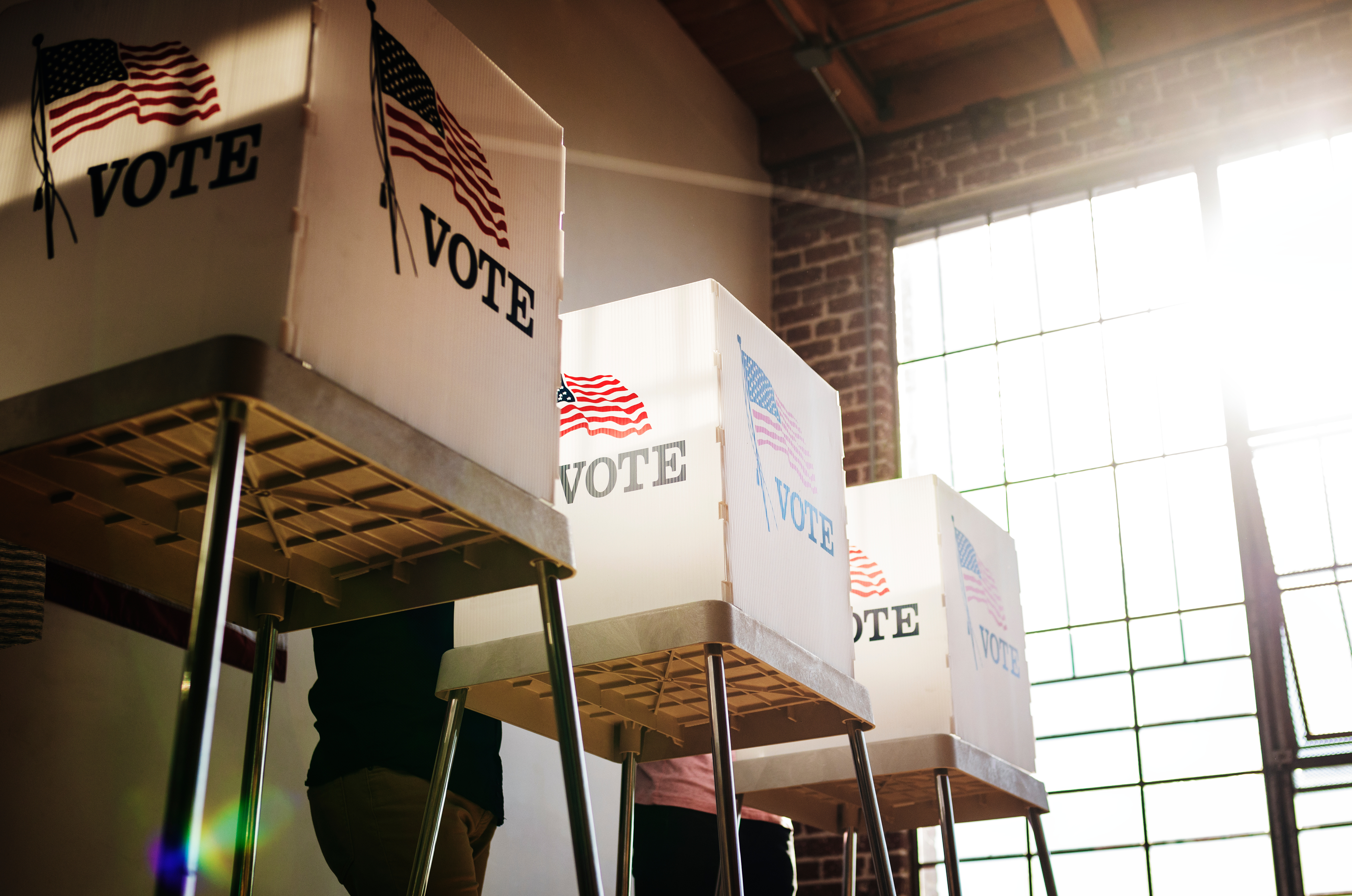 voting booths on election day
