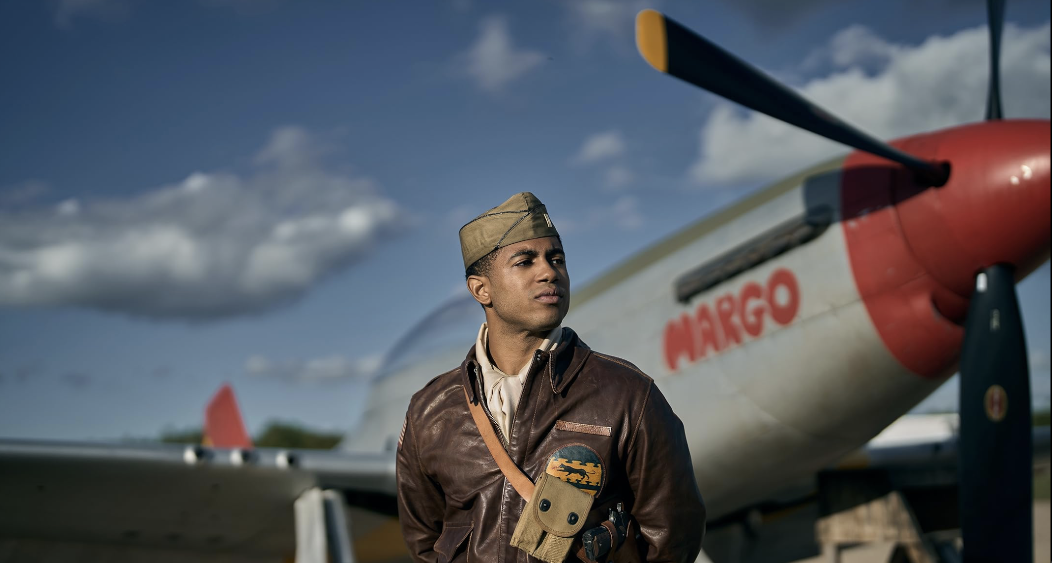 Branden Cook portrays US Army Air Forces pilot Alexander Jefferson in "Masters of the Air" on Apple TV+