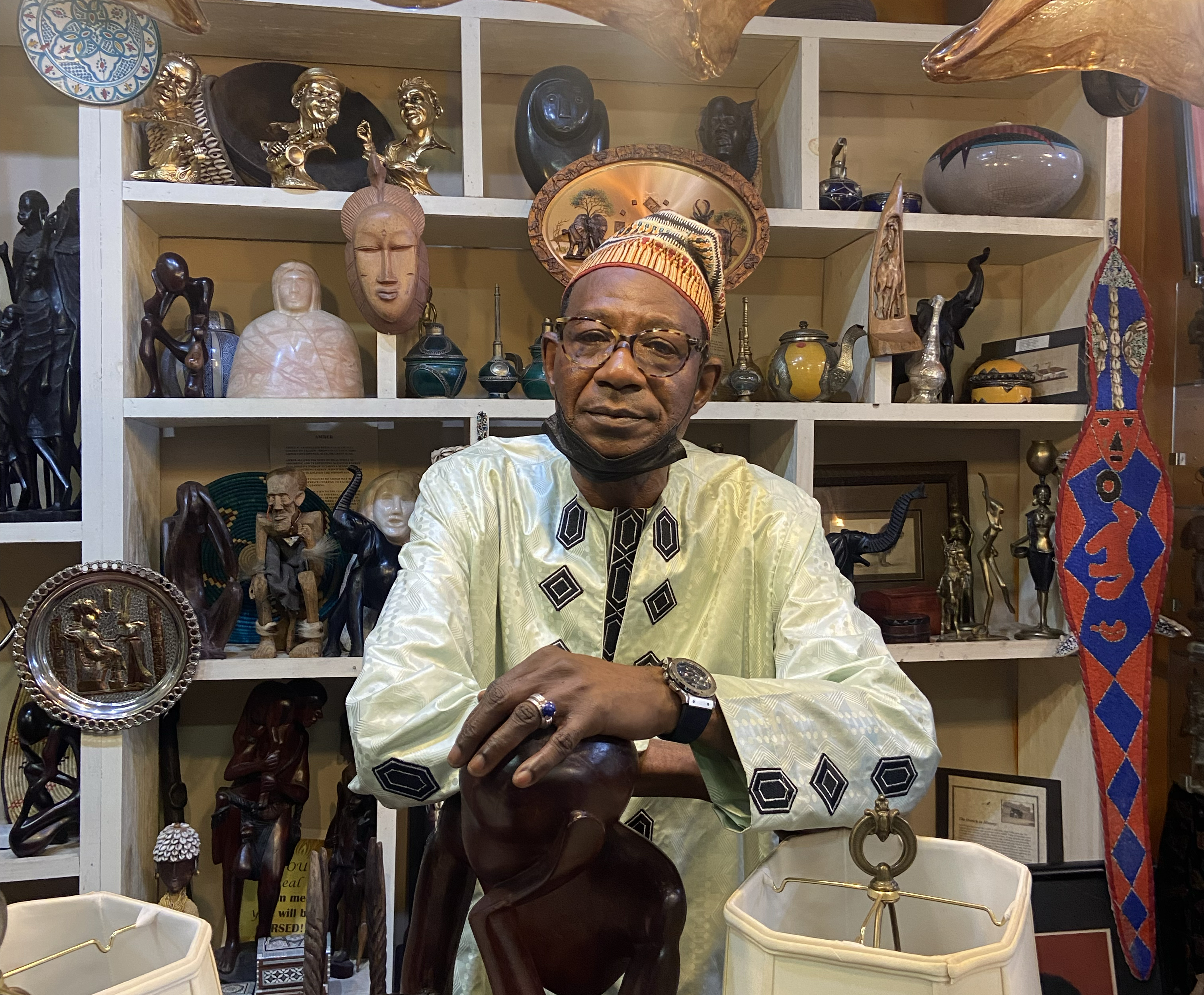 Pape Ndiaye poses at the House of Africa in Charlotte