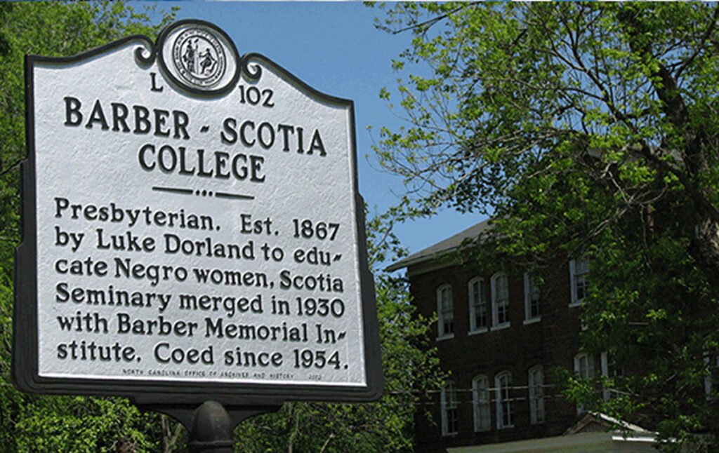 Barber-Scotia College historic marker in Concord, NC