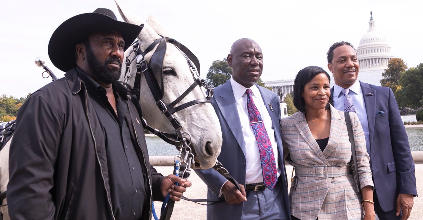Farmer John Boyd and attorney Benjamin Crump at the U.S. Capitol