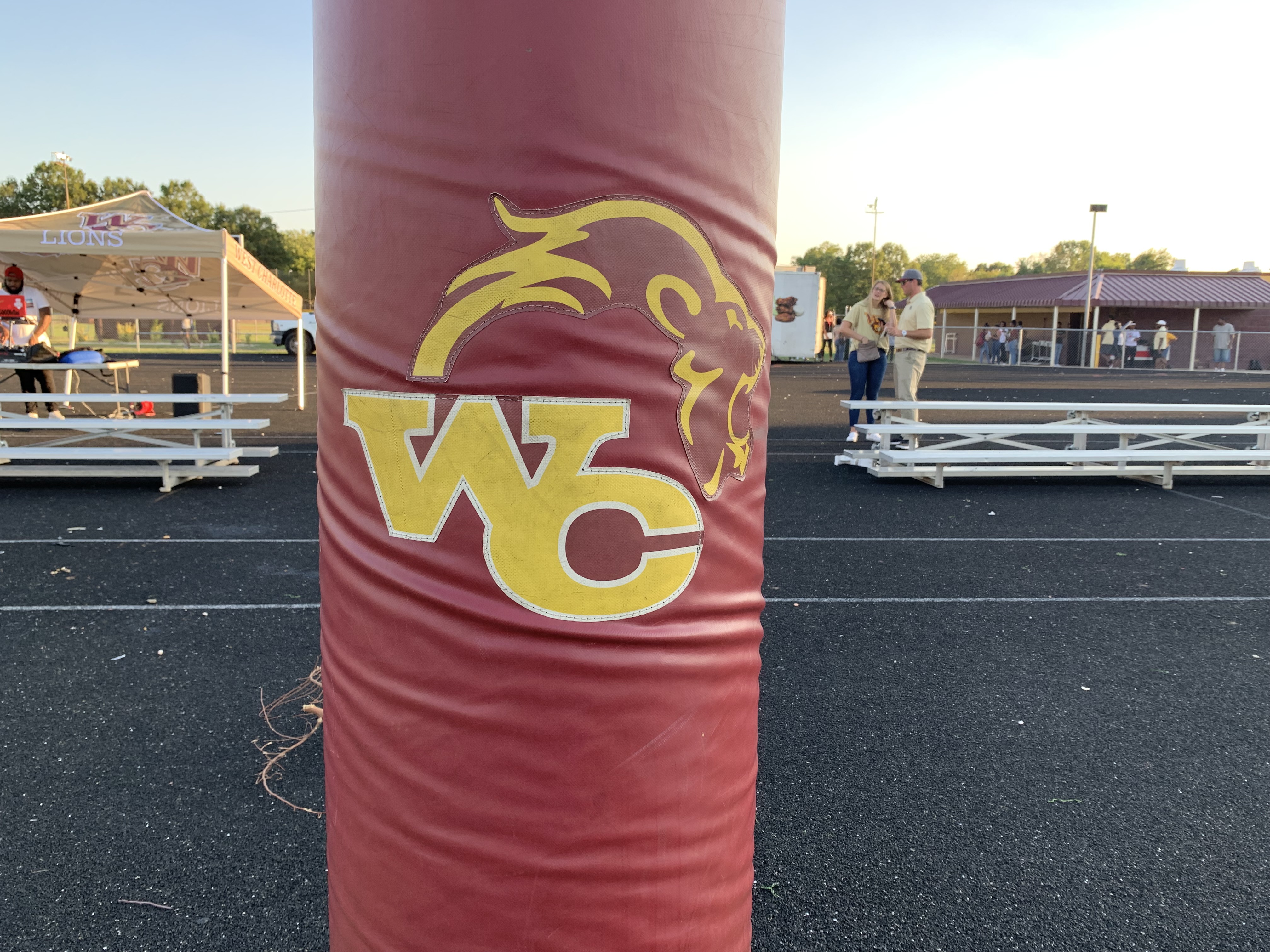West Charlotte High School football goal post padding