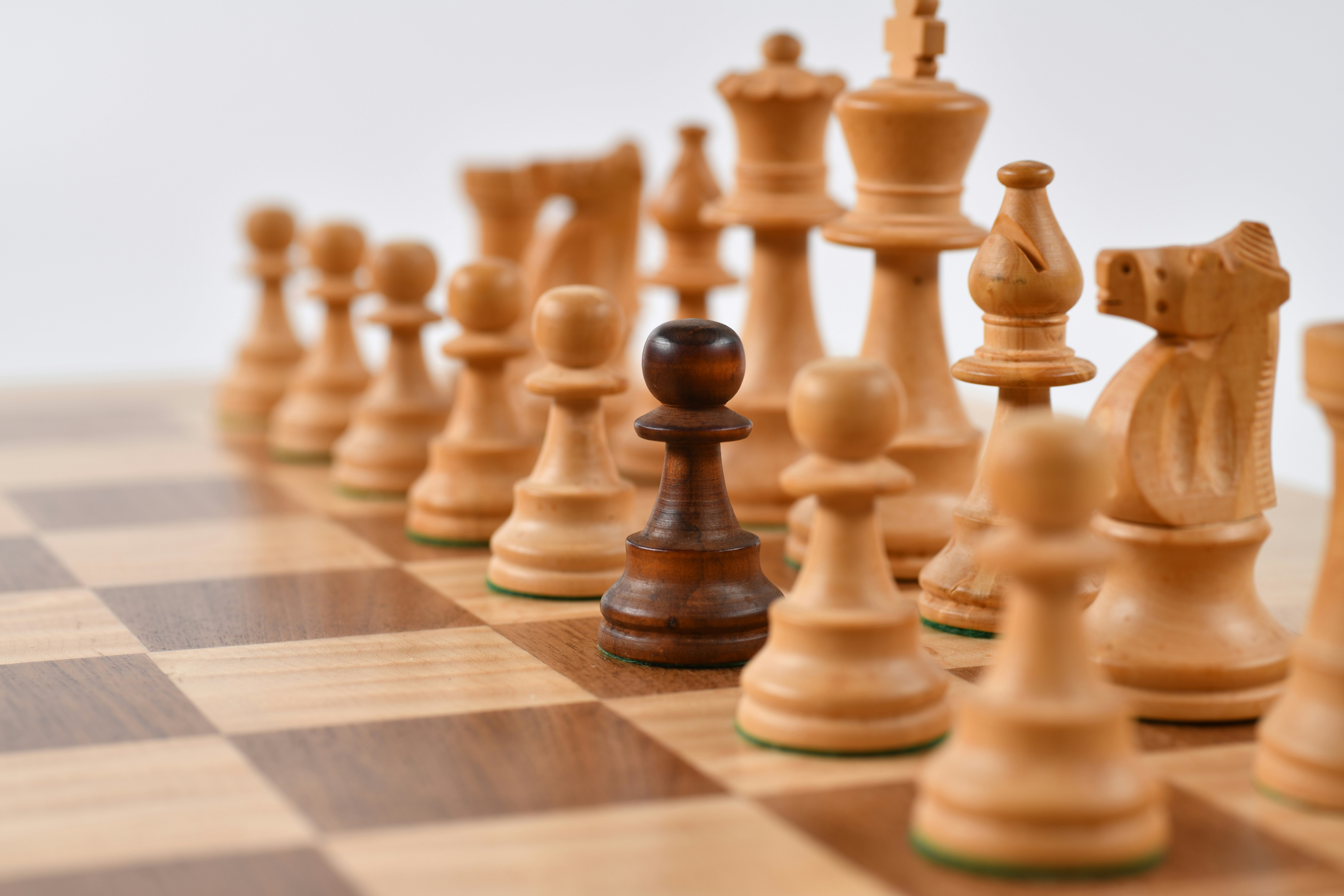 chess board with pieces